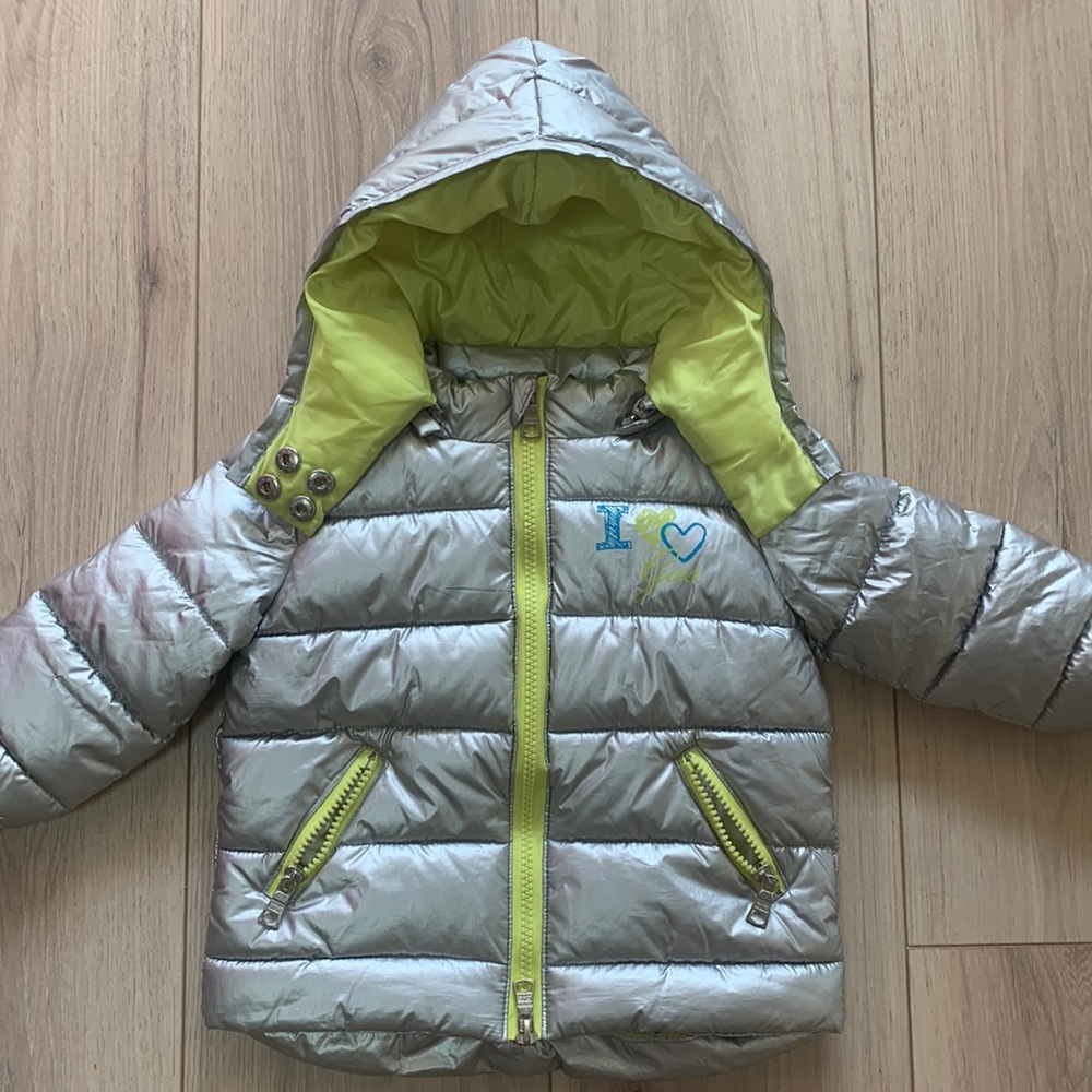 Silver Unisex Baby Puffer Jacket